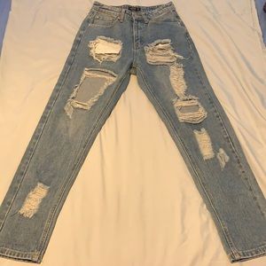 Distressed Mom Jeans